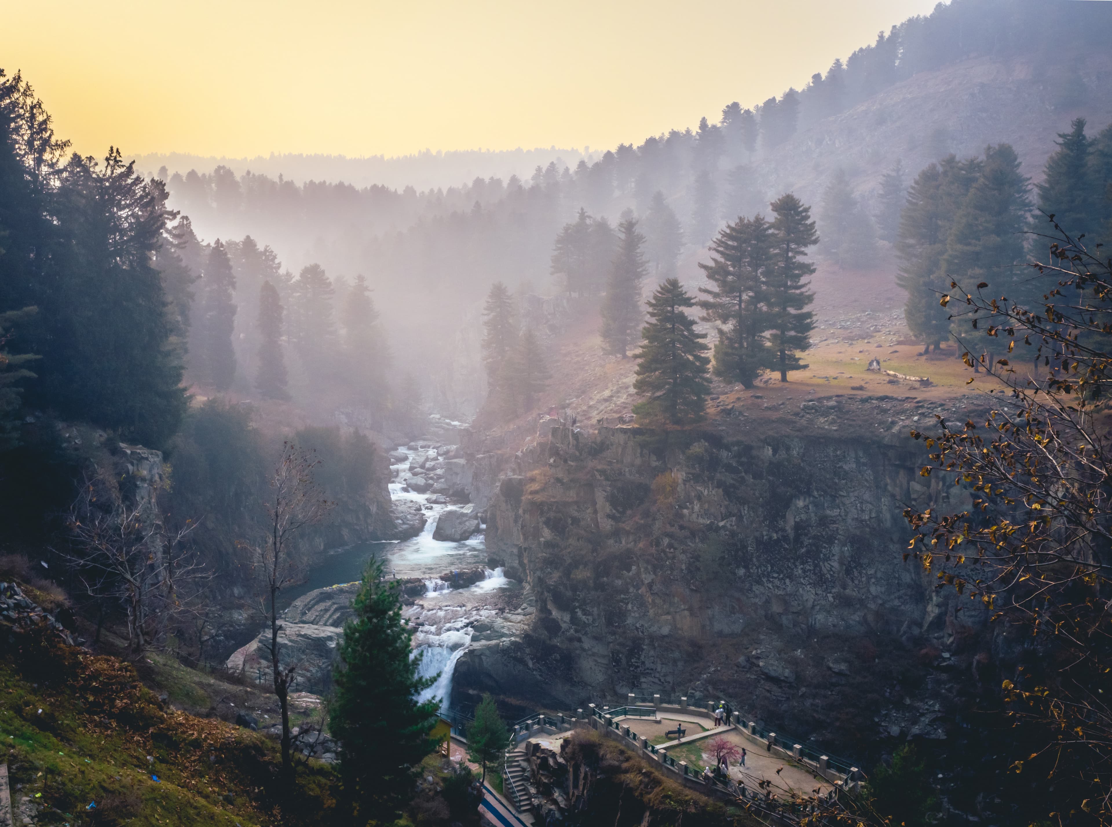 Twilight Over Aharbal Falls