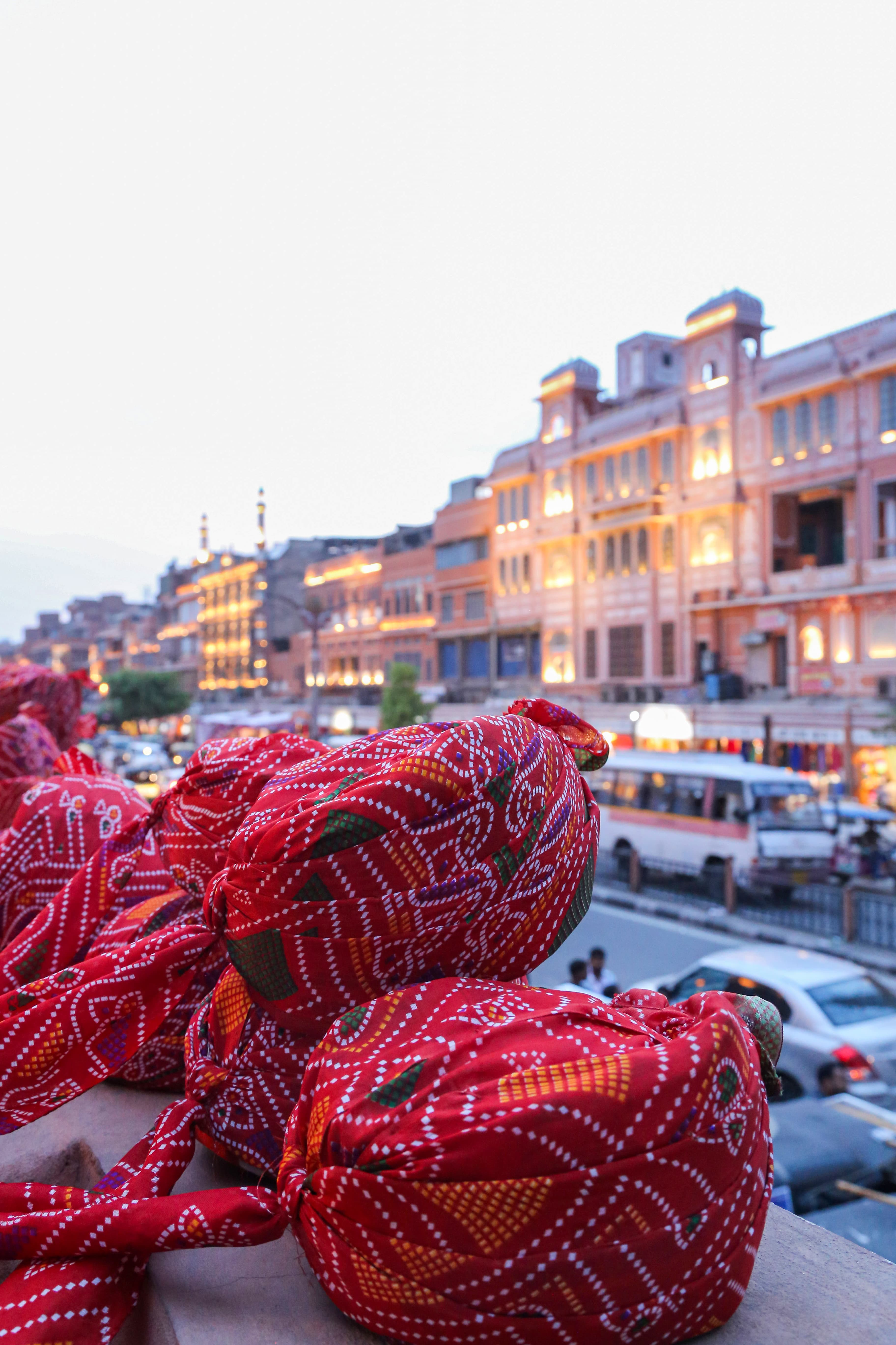 Rajasthani Turbans Overlooking Jaipur Streets
