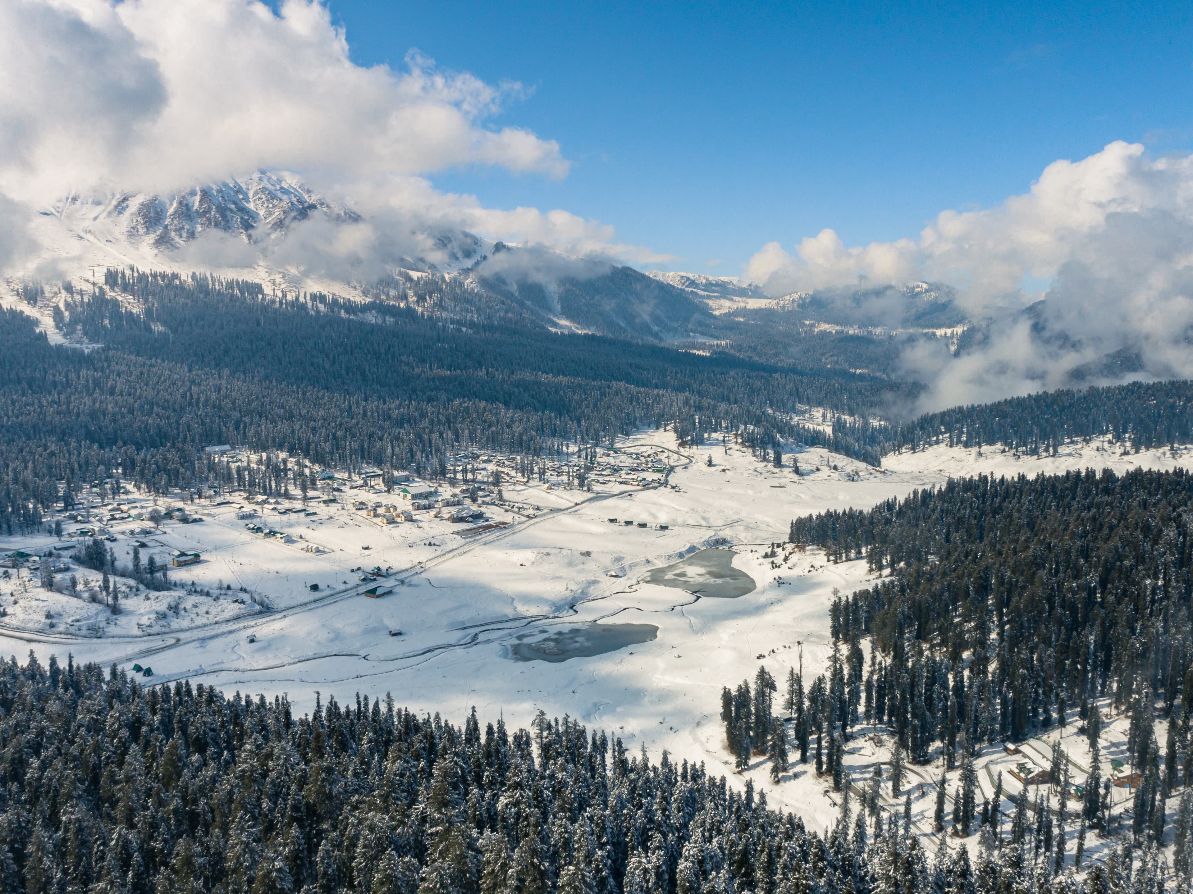 Frozen Dreams Gulmarg Valley from the Sky