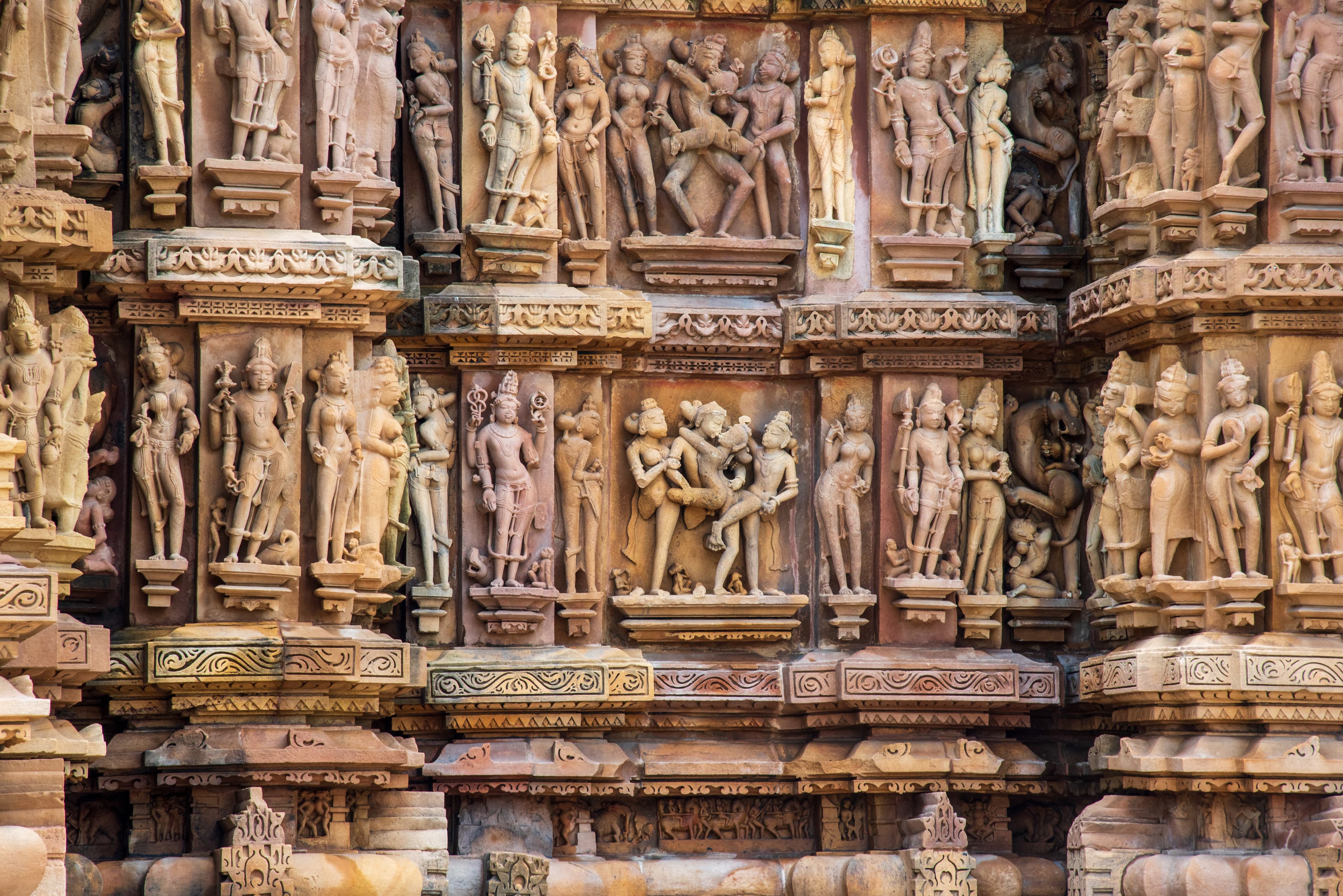 Detailed Sculptural Panels of Khajuraho Temples
