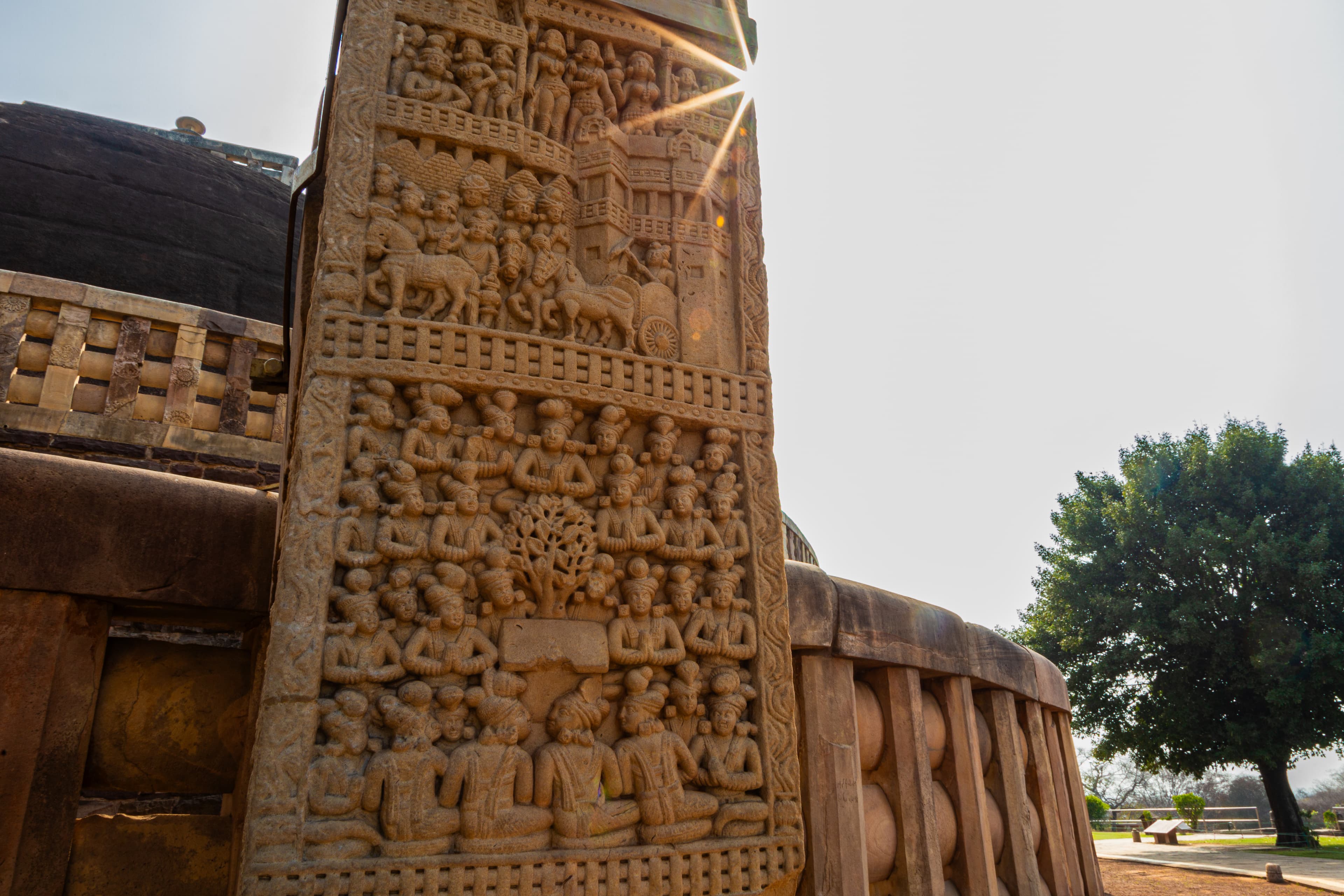 Bodhi Tree Worship Panel at Sanchi