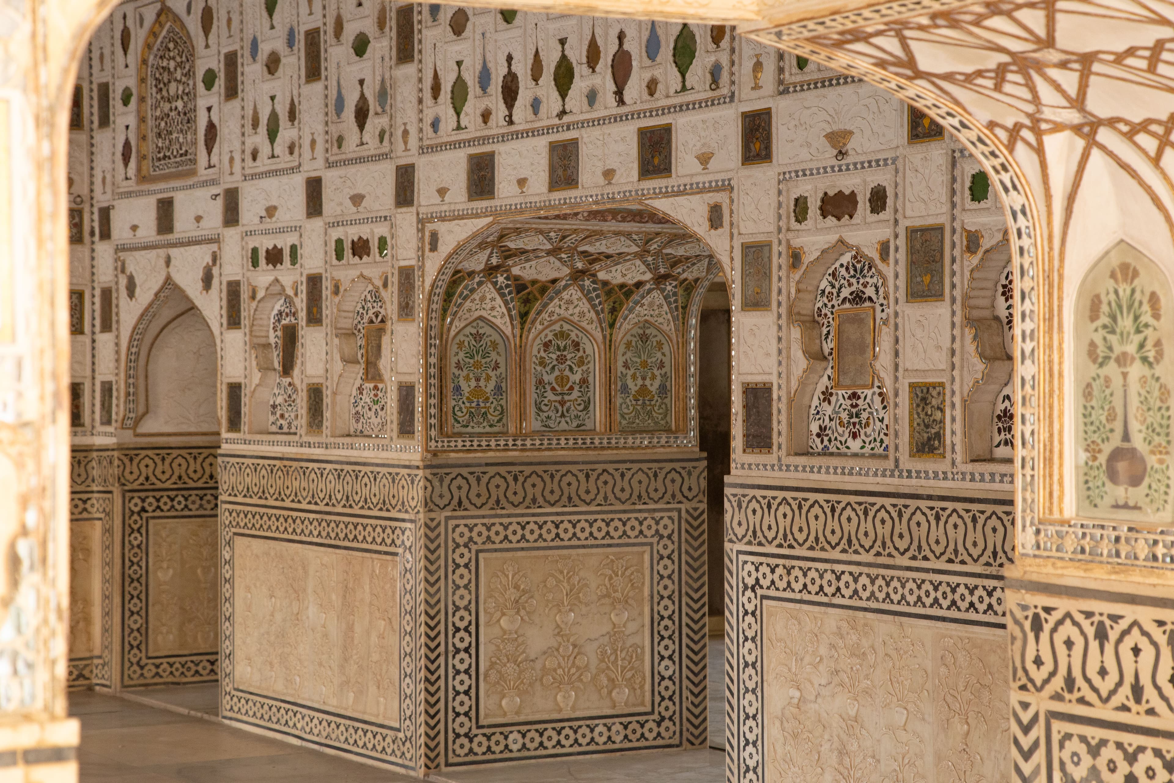 Intricate Mirror Mosaic of Sheesh Mahal