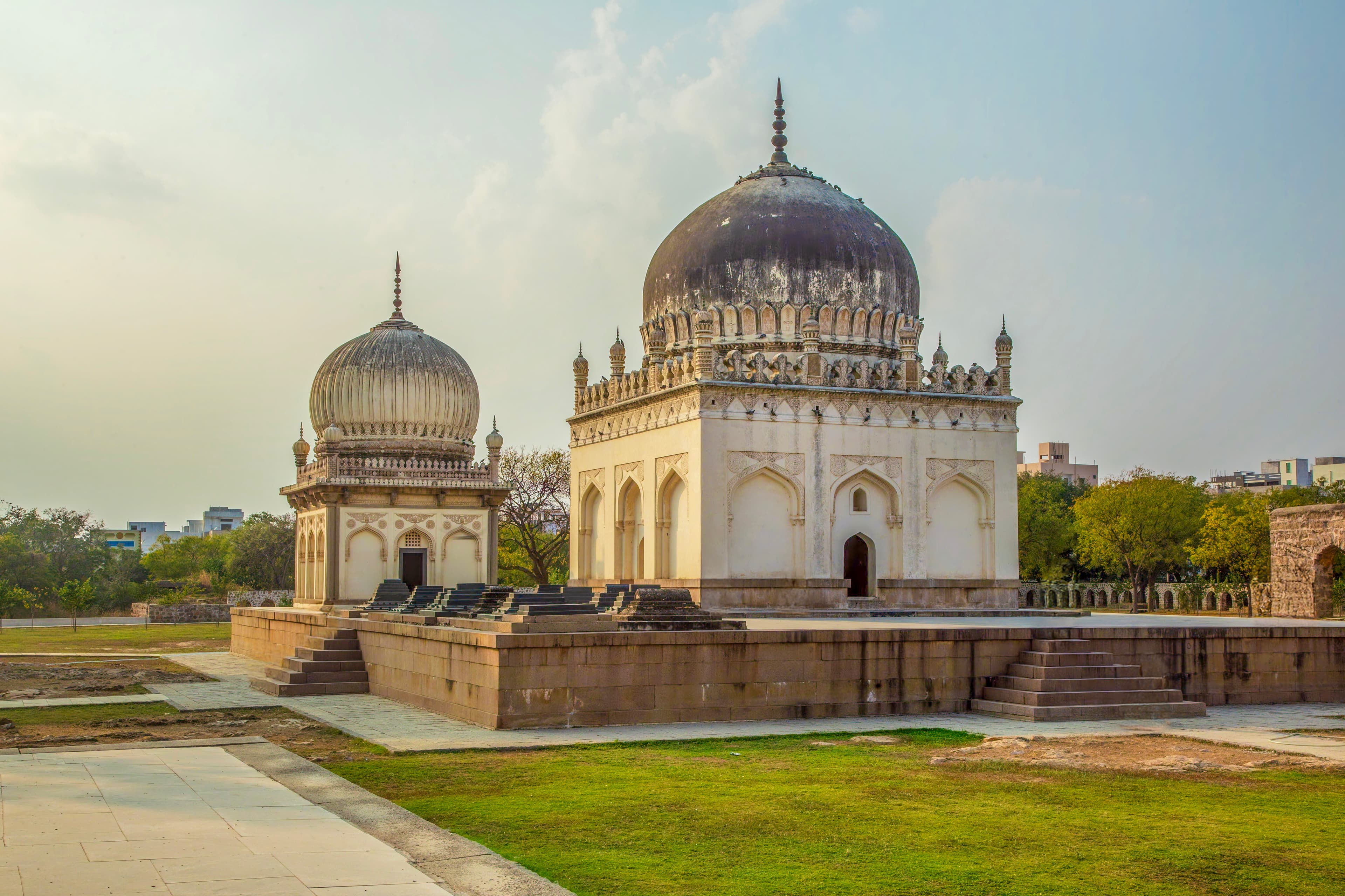Twin Majesty of Qutb Shahi Tombs at Sunset